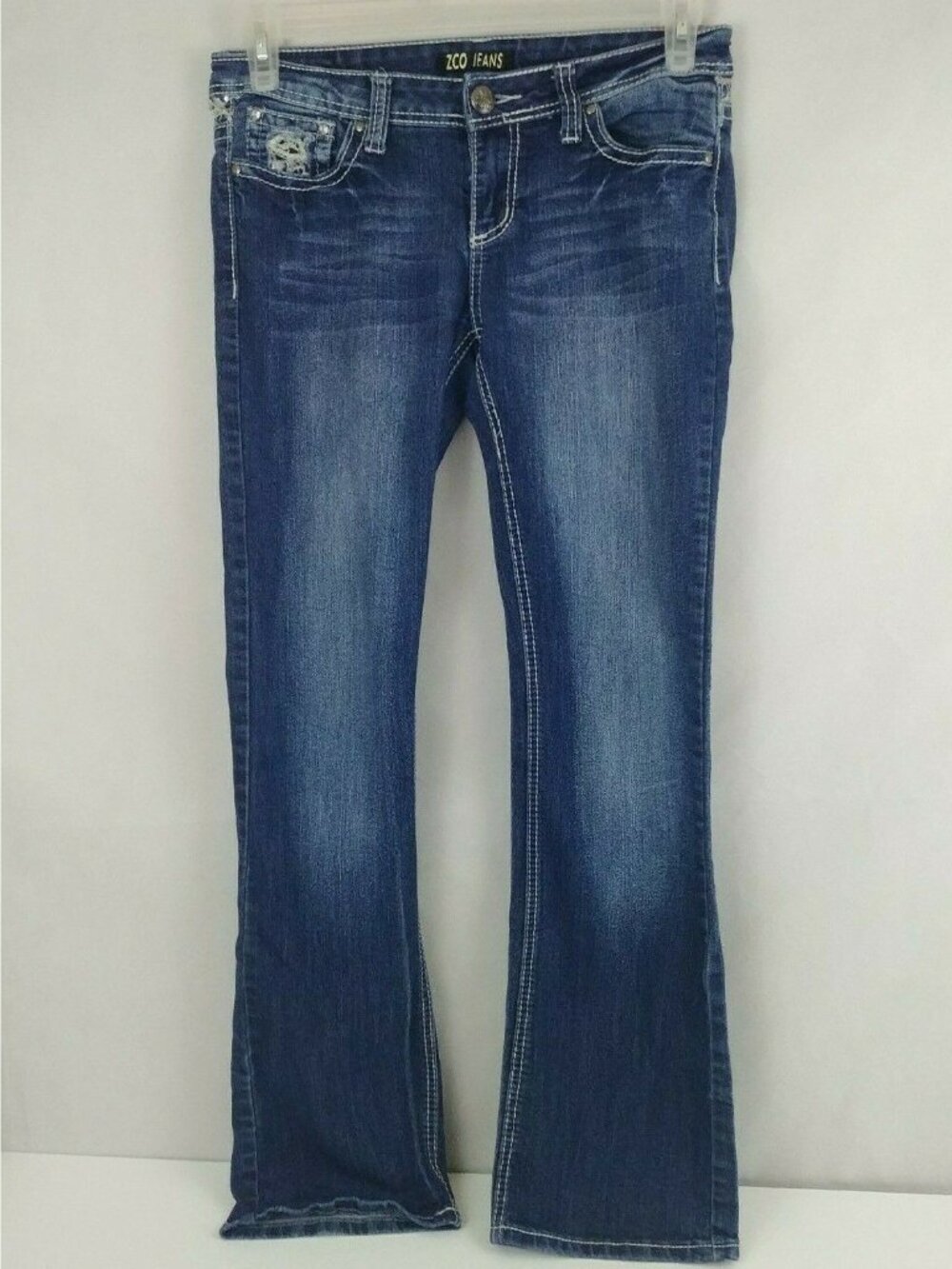 ZCO Embellished Embroidered Whiskered Distressed Jeans Size 9